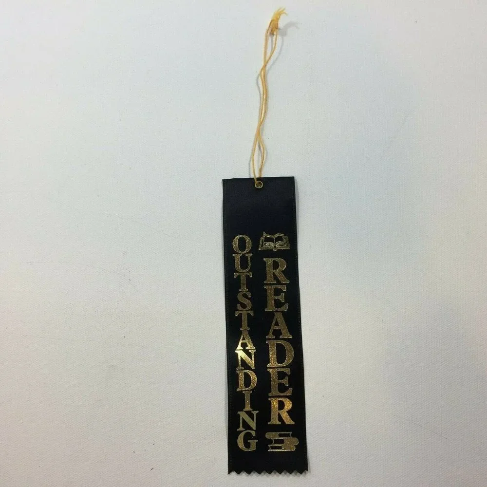 Affluence Unlimited Outstanding Reader Black Gold Ribbon Bookmark 8